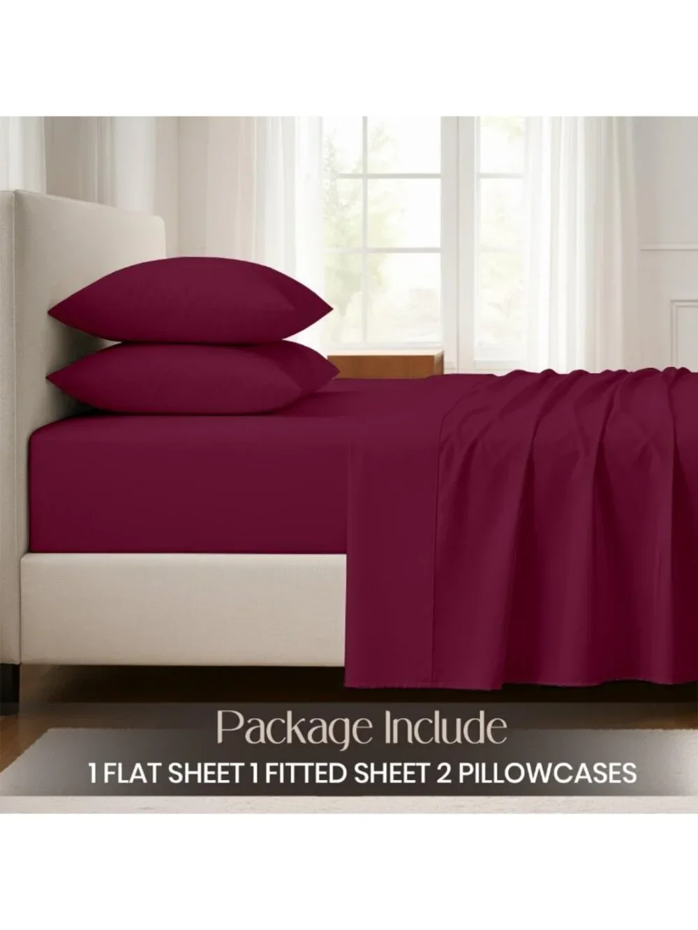 Luxury 100% Egyptian Cotton Queen Sheets Set - Soft, Cooling, Deep Pocket